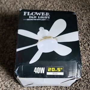 Ceiling Fan Light with White Blades